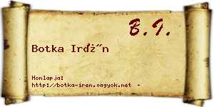 Botka Irén névjegykártya