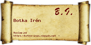 Botka Irén névjegykártya